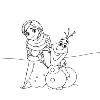 Coloring Book: Anna et Olaf dans la neige