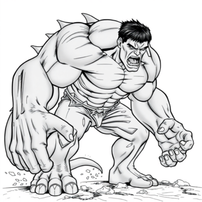 Livre de coloriage : Avengers – Hulk se transforme en monstre