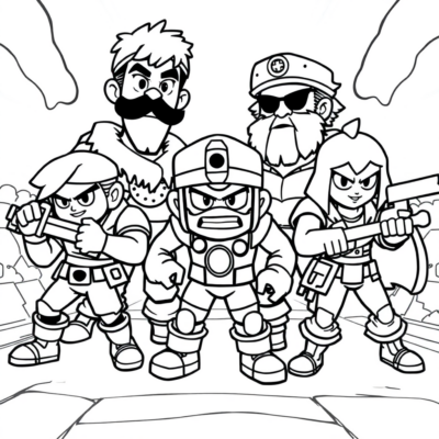 Coloriage : Brawl Stars – Bataille en mode équipe
