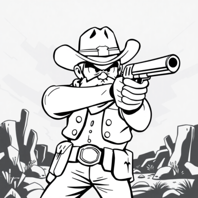 Livre de coloriage : Brawl Stars – Colt tire dans le Far West