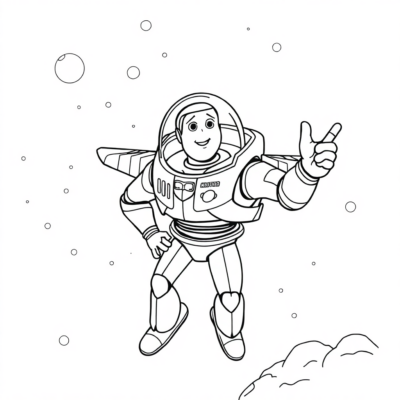 Coloriage : Buzz Astral dans l’espace