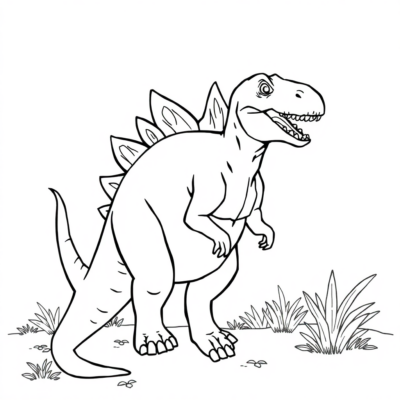 Livre de coloriage : Dinosaure – Dinosaure à la queue épineuse