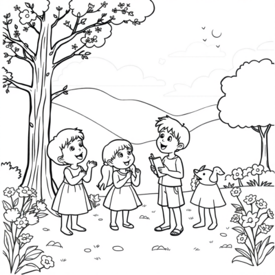 Livre de coloriage : Pour les enfants de 4 à 5 ans – Enfants apprenant des chansons