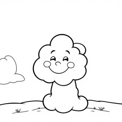 Livre de coloriage : Pour les enfants de 4 à 5 ans – Nuage coloré avec un sourire