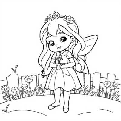 Livre de Coloriage : Pour les enfants de 4-5 ans – Livre de coloriage avec un personnage de conte de fées