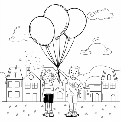 Livre de coloriage : Pour les enfants de 4 à 5 ans – Ballons colorés à la maternelle