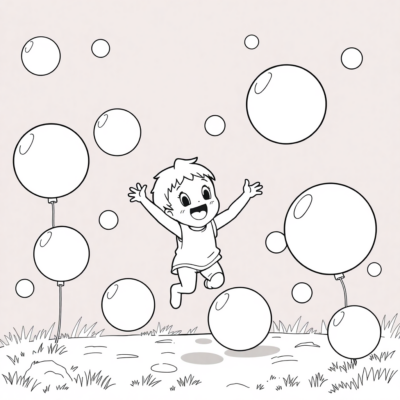 Livre de coloriage : Pour les enfants de 4 à 5 ans – Balles sautantes dans le pays des jeux