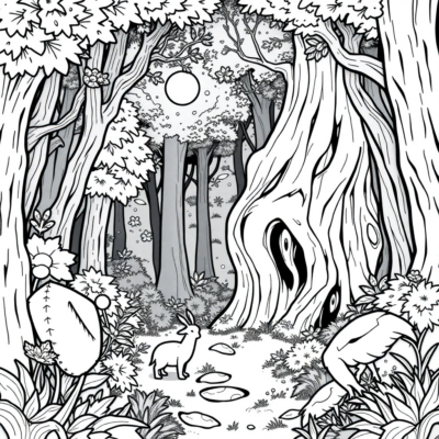 Livre de coloriage : Pour les enfants plus âgés – Aventure dans la forêt magique