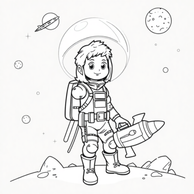 Colorier: Pour les enfants plus âgés – Aventure dans l’espace