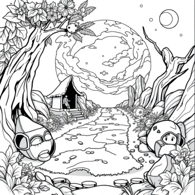 Page à colorier : Pour les enfants plus âgés – Une carte mystérieuse mène au trésor