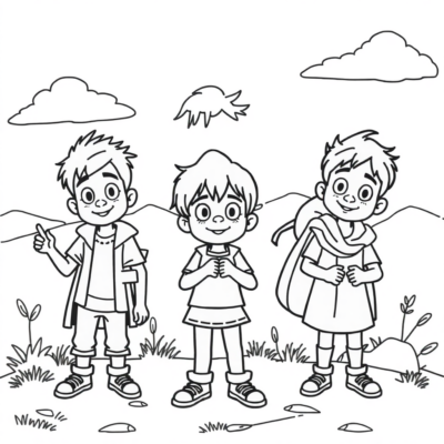 Coloriage : Pour les enfants plus âgés – Énigmes logiques avec des personnages