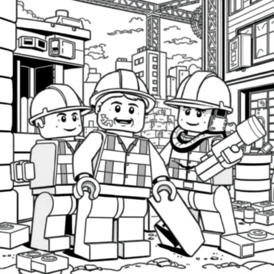 Coloring Book: Équipe LEGO City en Construction