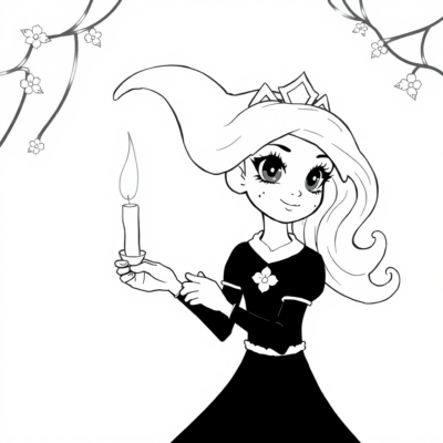 Coloriage : Encanto – Mirabel avec la bougie magique