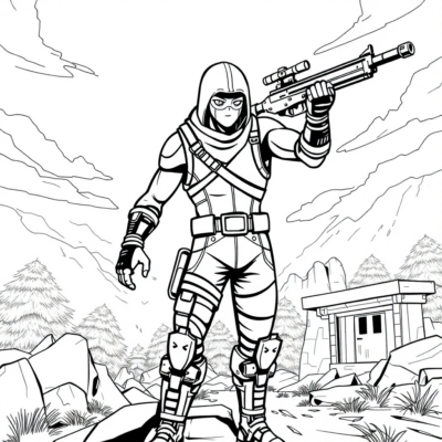 Coloriage : Fortnite – Combat en arène en mode solo