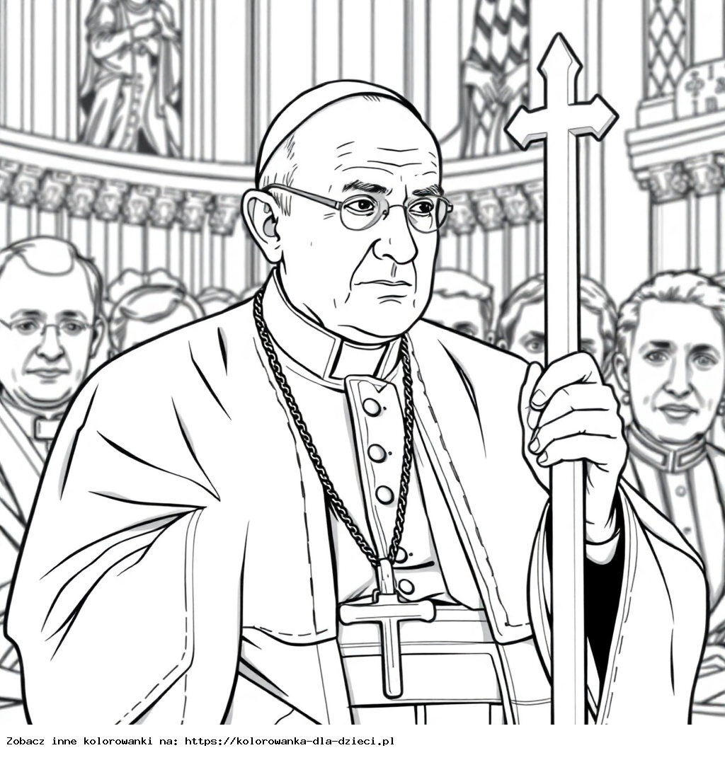Livre de coloriage : Jean-Paul II – Jean-Paul II lors de l’audience papale