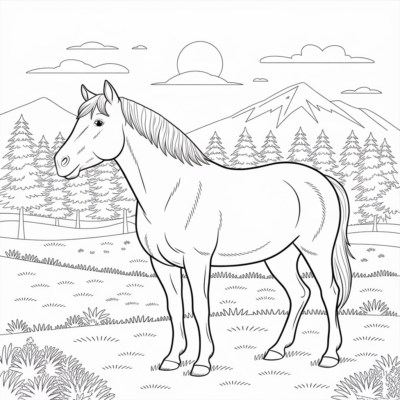 Dessin à colorier : CHEVAUX coloriages pour enfants