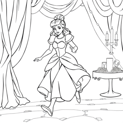 Coloring Book: Cendrillon s’échappe du bal