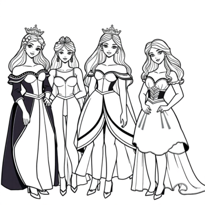 Livre de coloriage : Princesses en vêtements modernes