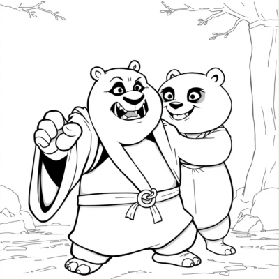 Livre de coloriage : Kung Fu Panda – Maître Shifu entraîne Po