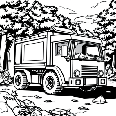 Coloring Book: LEGO Camion à Ordures Ramasse les Déchets