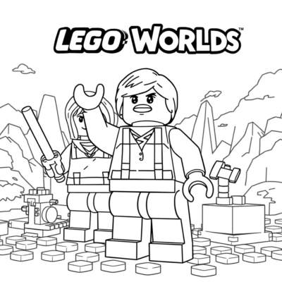 Livre de coloriage : Lego Worlds – Jeu en mode créatif