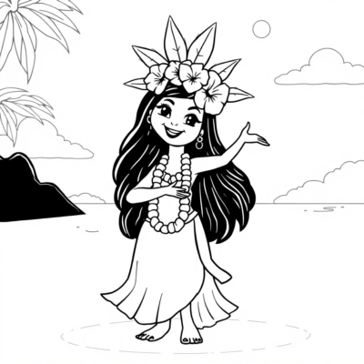 Livre de coloriage : Lilo danse le hula