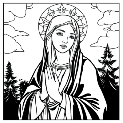 Coloriage : Marie – Image de la Vierge de Czestochowa