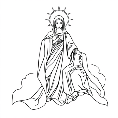 Livre de coloriage : Marie – L’Assomption de la Vierge Marie