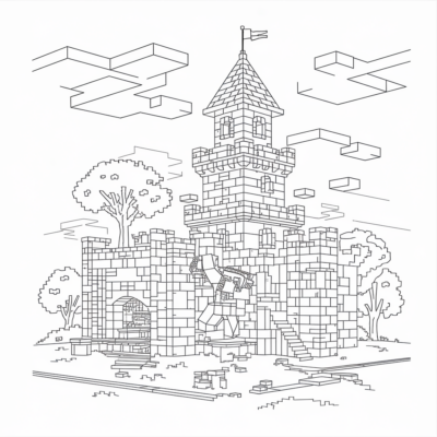 Minecraft – Construction d’un château en pierre