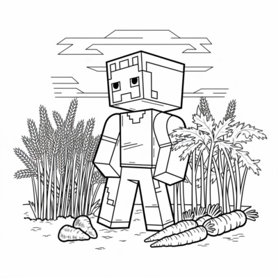 Minecraft – Ferme avec du blé et des carottes