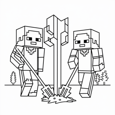 Minecraft – STEVE et ALEX plantent des arbres