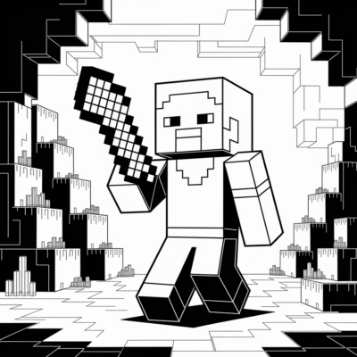 Minecraft – STEVE mine des diamants dans la grotte