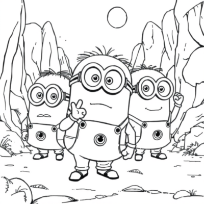 Livre de coloriage : Minions – Les Minions dans des aventures folles