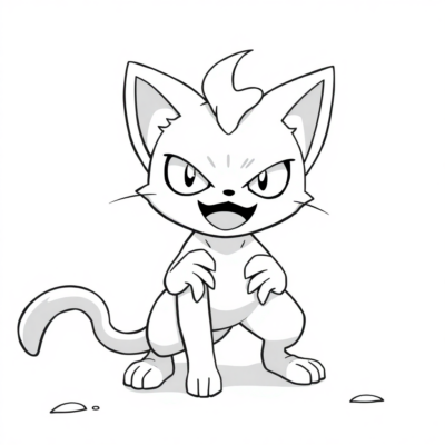 Livre de coloriage : POKEMONS – Meowth prévoit des farces