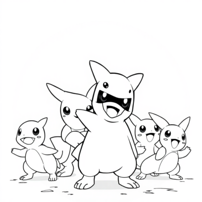 Coloriage : POKEMONS – Team Rocket prépare une embuscade