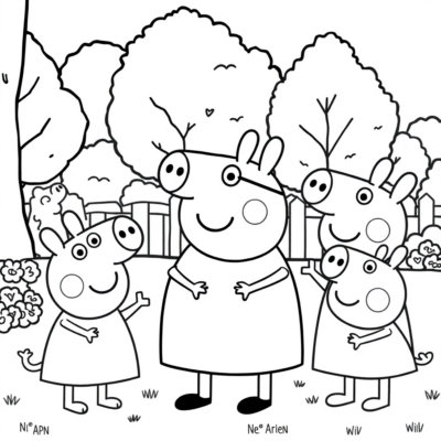 Livre de coloriage : Peppa – Peppa au parc avec ses amis