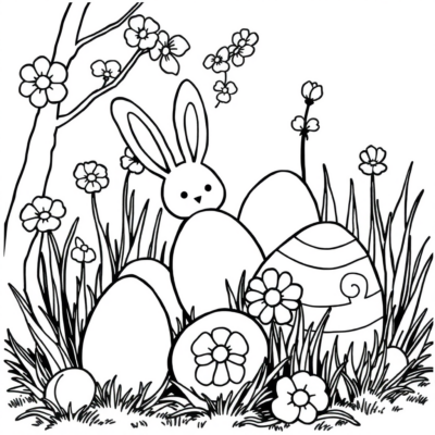 Livre de coloriage : Œufs de Pâques aux couleurs pastel