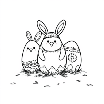 Livre de coloriage : Œufs de Pâques dans le style folklorique