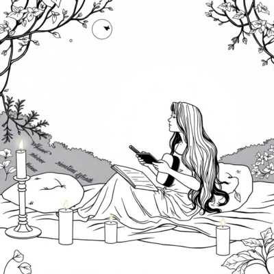 Colorier : Détente – Écouter de la musique apaisante à la bougie