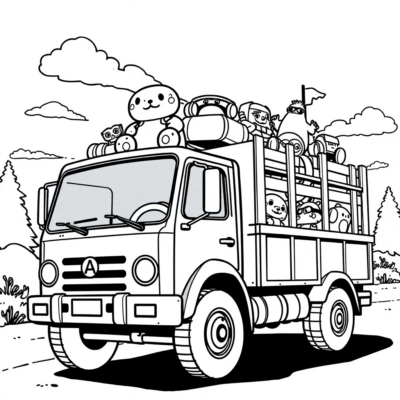 Coloring Book: Camion – Camion transportant des jouets