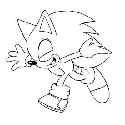 Coloriage : Sonic – Tails vole dans les airs
