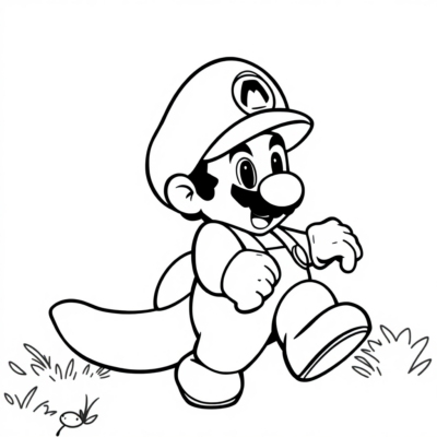Livre de coloriage : Super Mario – Mario en costume Tanooki