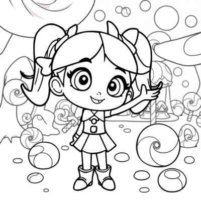 Coloriez: Vanellope dans le monde sucré