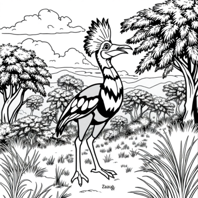 Coloriage : Zazu patrouille la savane