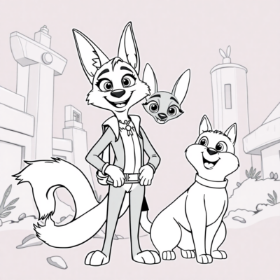 Coloriage : Zootopia – Judy et Nick en patrouille