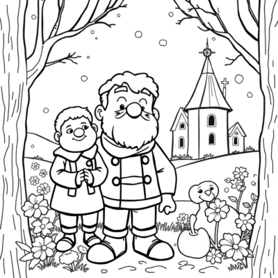 Colorier : coloriage d’Andrzejki pour enfants