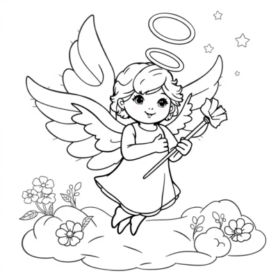 Coloriage : petit ange coloriage pour enfants