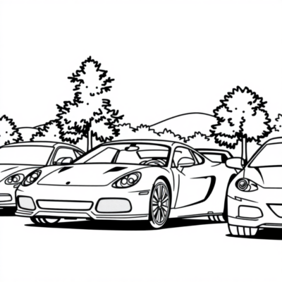 Livre de coloriage automobile