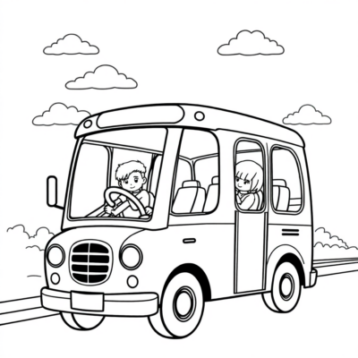 Coloriage : autobus, coloriage pour enfants