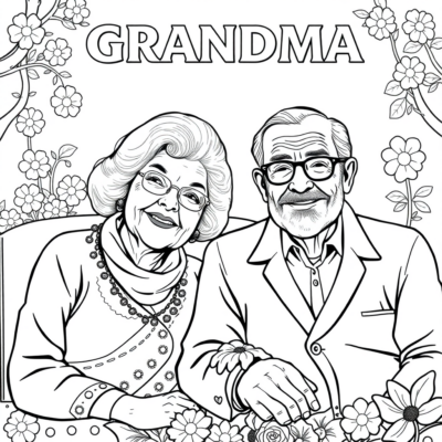 Mamie et Papi Coloriage